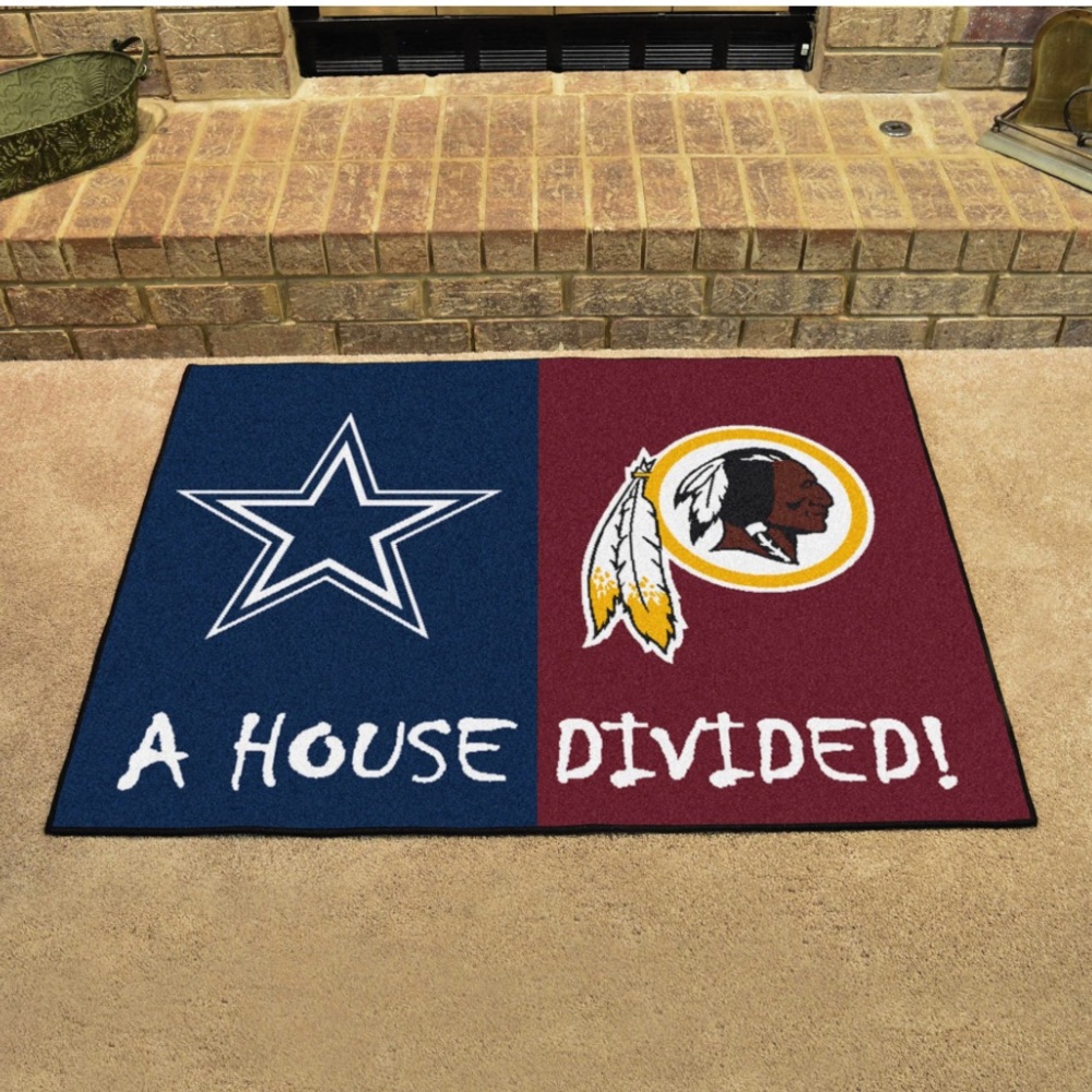 ❗️FINAL❗️ LAST 1 🆕 NFL Collectible House Divided Rivalry Rug Cowboys & Redskins